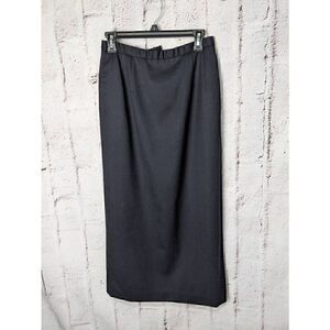 Pendleton 100% Virgin Wool Midi Pencil Skirt Black‎ Lined Size 8 Made in USA